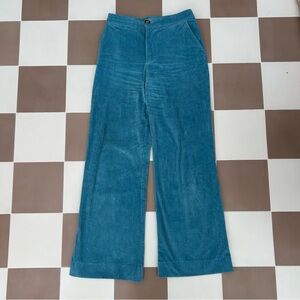 Ciao Lucia High Rise Blue Corduroy Wide Leg Trouser Pants Size 4